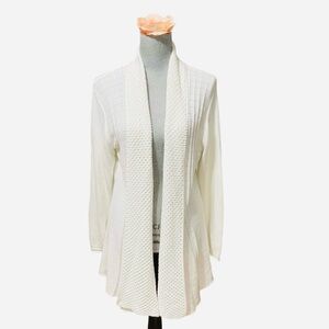 NC Collection Ivory Open Front Knit Cardigan Sweater XL